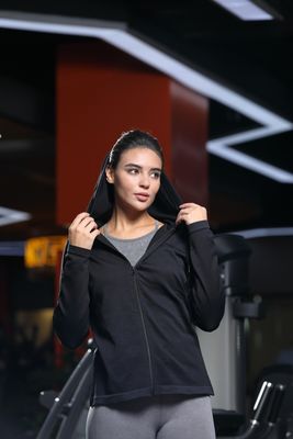 Full Zip Performance Long Sleeve Hoodie Moisture Wicking Regular Fit