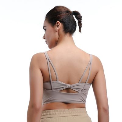 Breathable Ladies' Seamless Sports Bra Open Back For Sensitive Skin