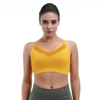 Yoga Sports Bra Seamless Racerback &amp; Adjustable Straps For Comfort