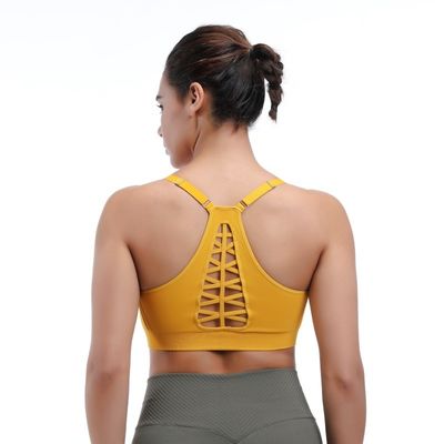 Yoga Sports Bra Seamless Racerback &amp; Adjustable Straps For Comfort