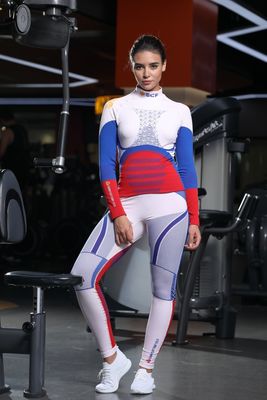 Limited Edition Jacquard Pattern Long Sleeve Top Bold Patterns Quick Dry