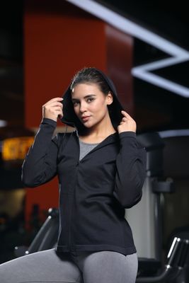 Full Zip Performance Long Sleeve Hoodie Moisture Wicking Regular Fit