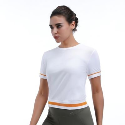 Cropped Mesh Workout Short Sleeve Lightweight Ventilated Stylish For Yoga And Running