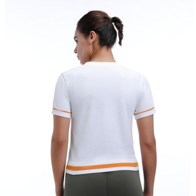 Cropped Mesh Workout Short Sleeve Lightweight Ventilated Stylish For Yoga And Running
