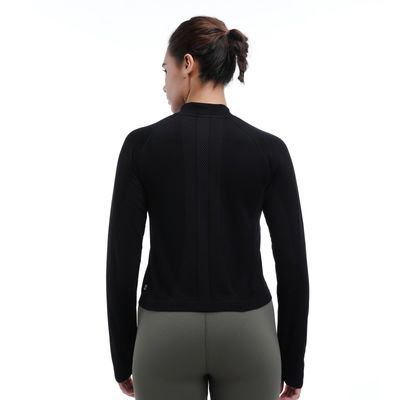 Quarter Performance Long Sleeve Moisture Wicking Thumbholes Reflective Trim