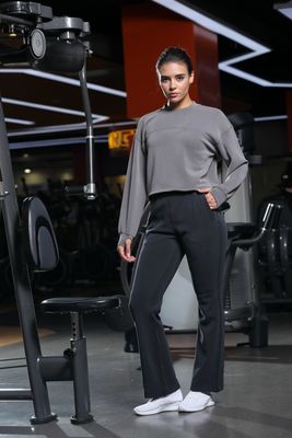 Ladies' High Rise Flare Pants With Pockets Squat Proof Phone Friendly Design